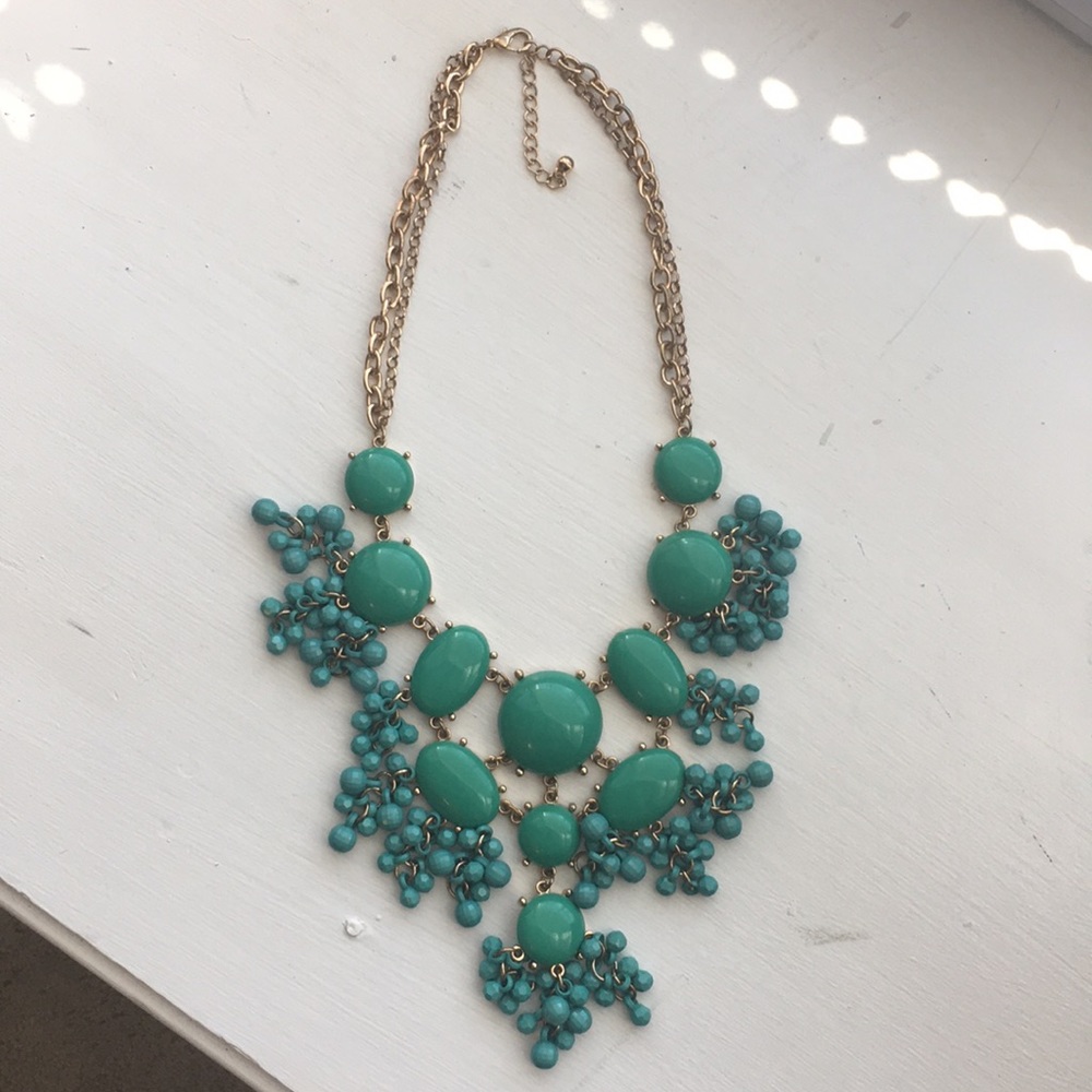 Turquoise and gold statement necklace